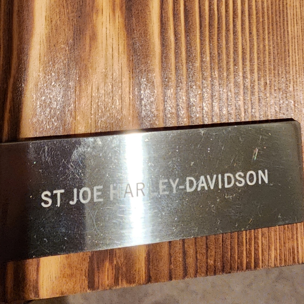Harley Davidson Decanter Wooden Set ST JOE HARLEY DAVIDSON Collectible Bar Decor - Picture 2 of 16